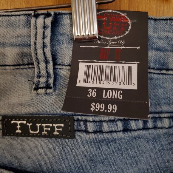 Cowgirl Tuff Rip It Bootcut Jeans Tuff Flex Womens 36 Long Med Wash Stretchy NWT - Picture 5 of 6